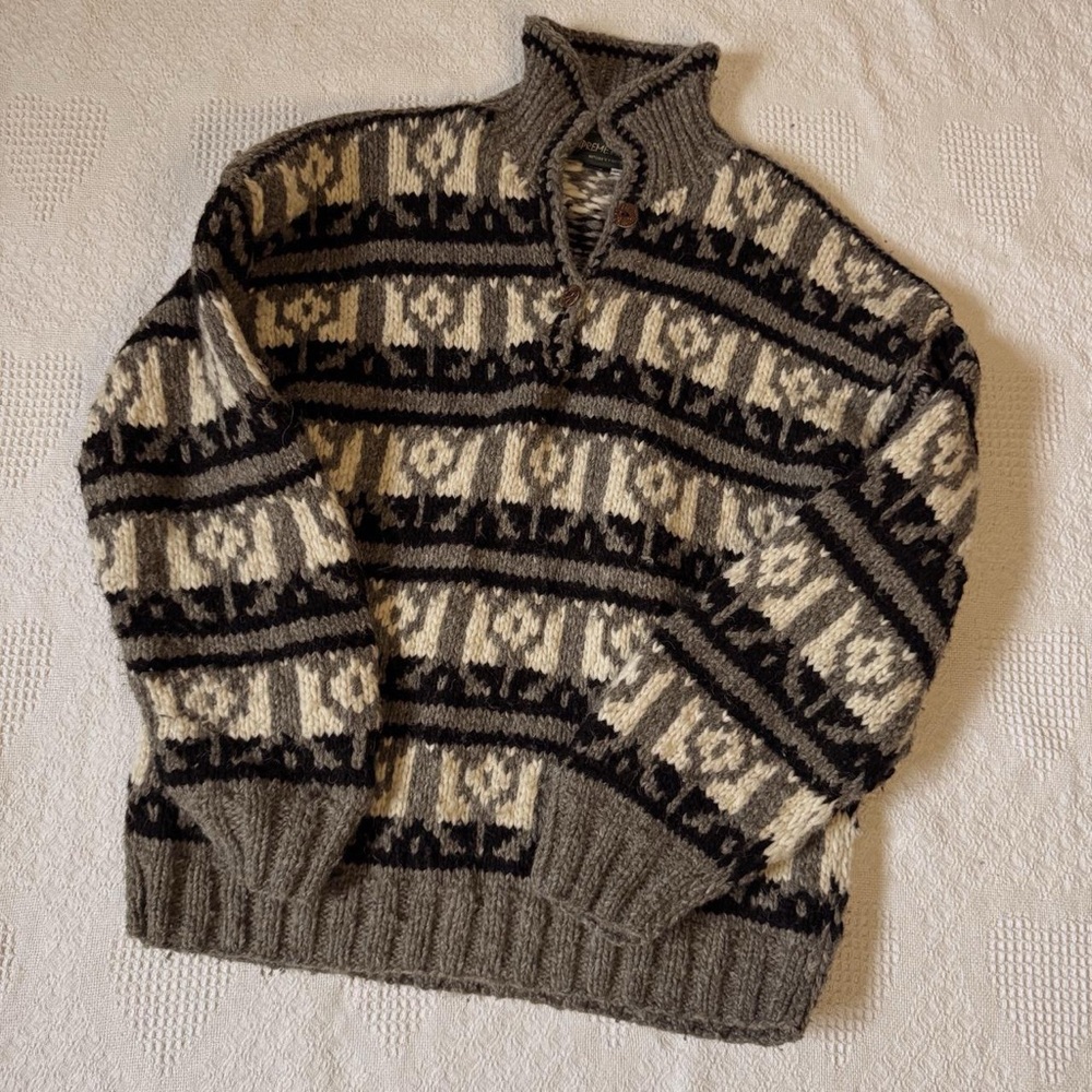Vintage wool cowichan sweater